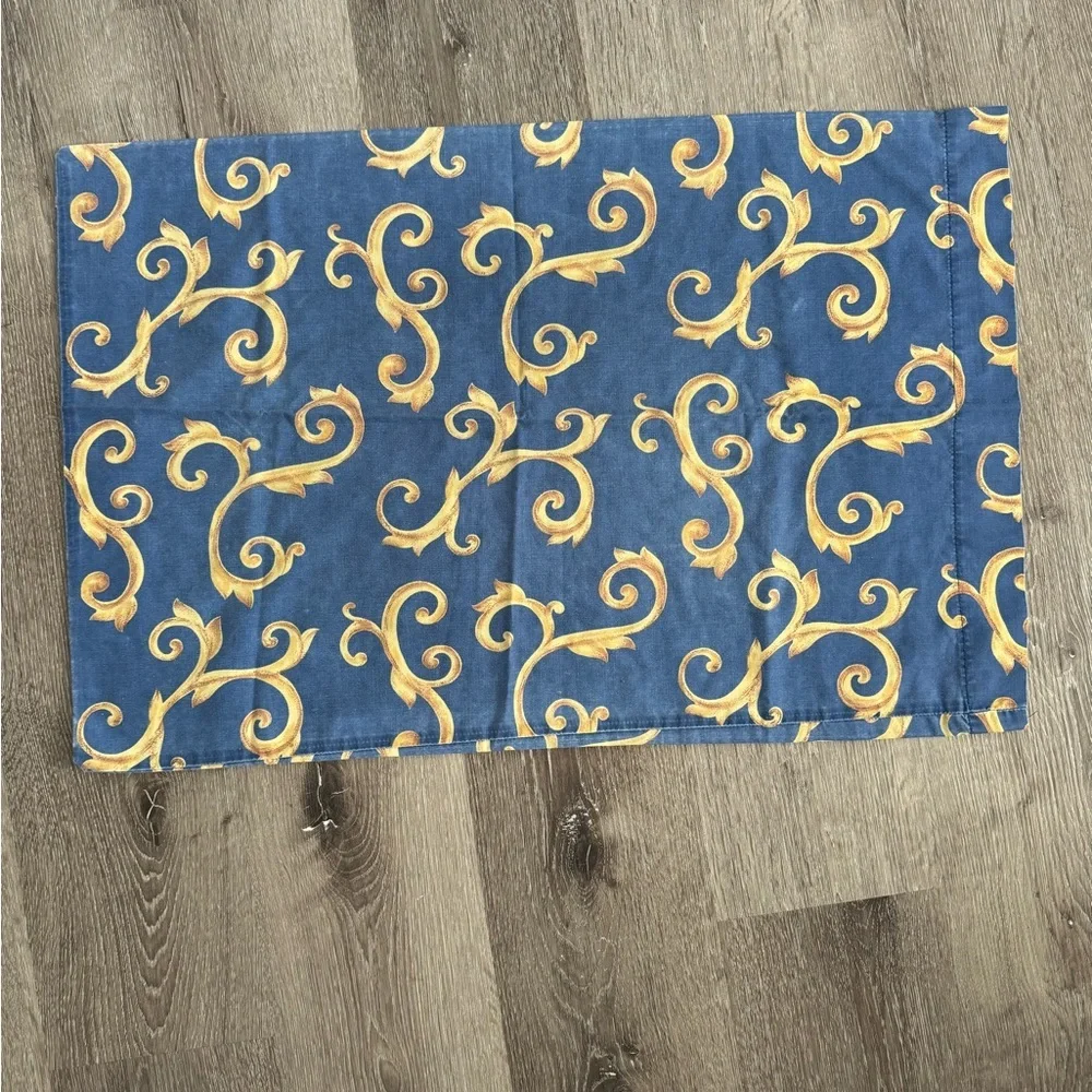 Blue & Gold Abstract Pillow case